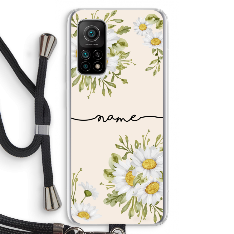 Daisies: Xiaomi Mi 10T 5G Transparant Hoesje met koord