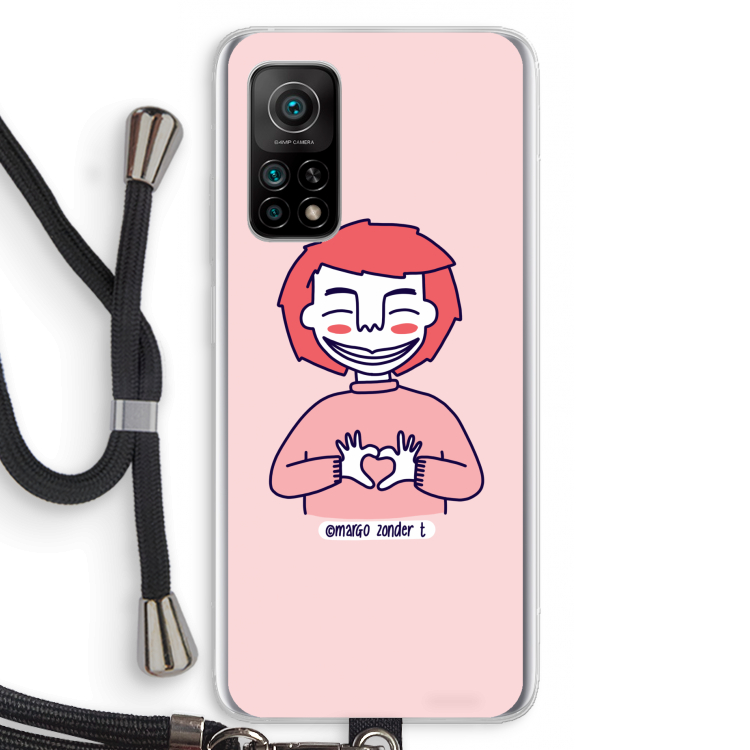 Hartje: Xiaomi Mi 10T 5G Transparant Hoesje met koord