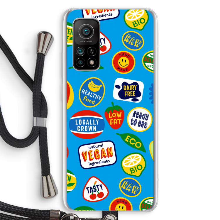 Fruitsticker: Xiaomi Mi 10T 5G Transparant Hoesje met koord
