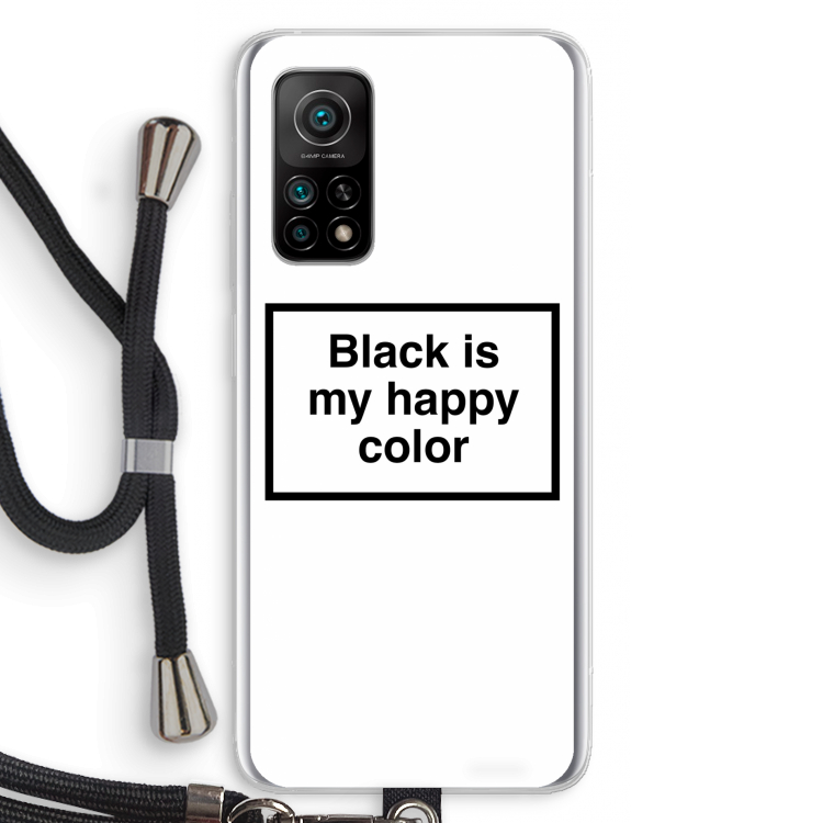 Black is my happy color: Xiaomi Mi 10T 5G Transparant Hoesje met koord