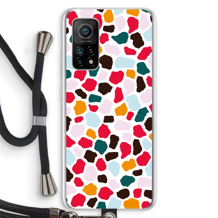 Colored Giraffe: Xiaomi Mi 10T 5G Transparant Hoesje met koord