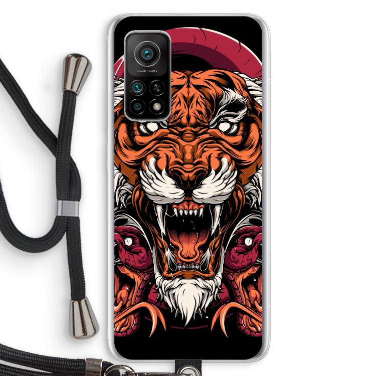 Tiger and Rattlesnakes: Xiaomi Mi 10T 5G Transparant Hoesje met koord