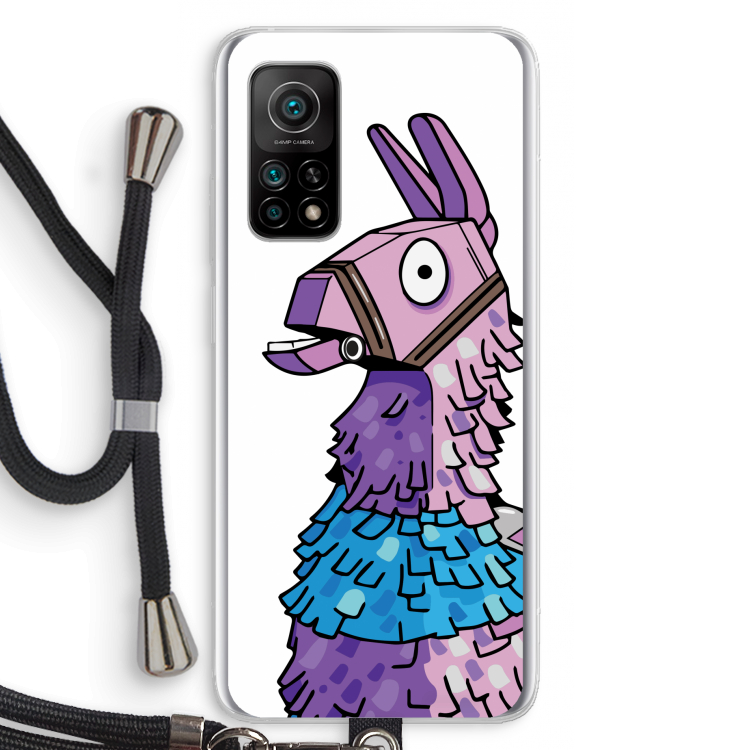 Lama: Xiaomi Mi 10T 5G Transparant Hoesje met koord