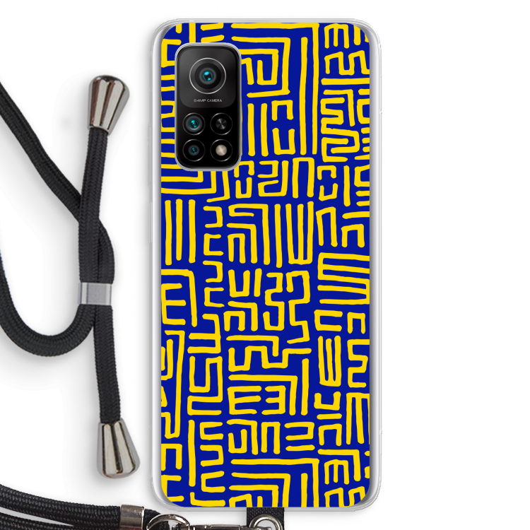 Majorelle Blue Print: Xiaomi Mi 10T 5G Transparant Hoesje met koord