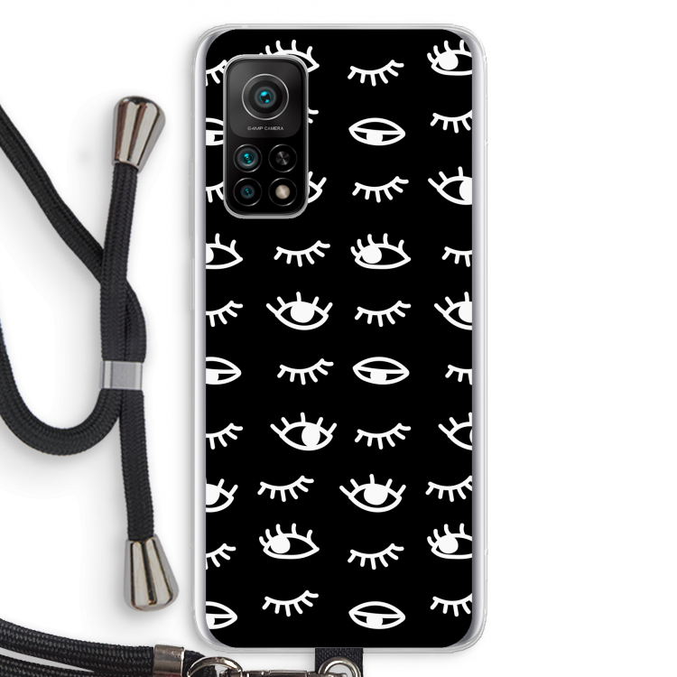 Eye pattern #3: Xiaomi Mi 10T 5G Transparant Hoesje met koord