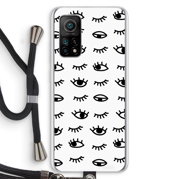 Eye pattern #2: Xiaomi Mi 10T 5G Transparant Hoesje met koord