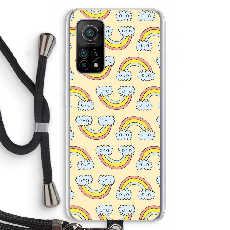 Regenboog: Xiaomi Mi 10T 5G Transparant Hoesje met koord
