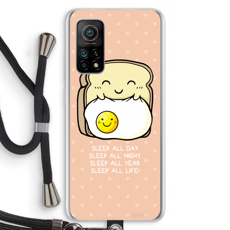 Sleep All Day: Xiaomi Mi 10T 5G Transparant Hoesje met koord
