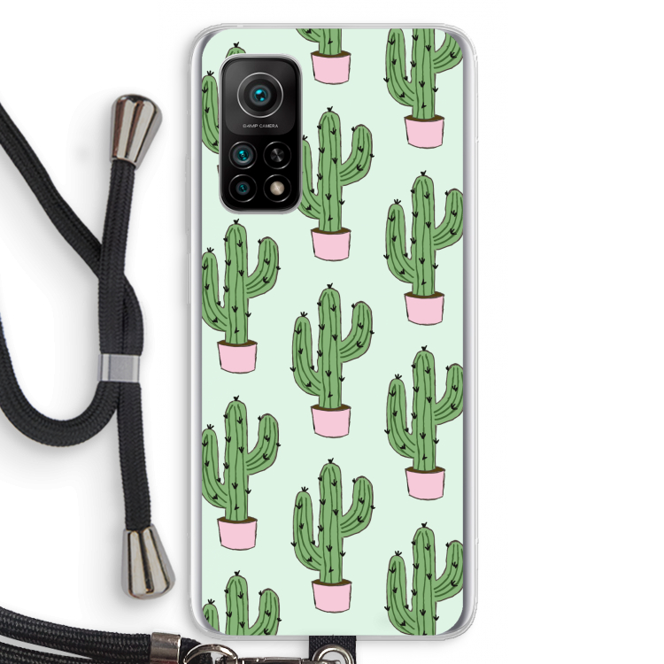 Cactus Lover: Xiaomi Mi 10T 5G Transparant Hoesje met koord