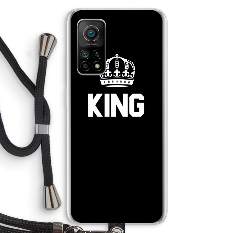 King zwart: Xiaomi Mi 10T 5G Transparant Hoesje met koord
