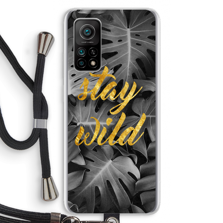 Stay wild: Xiaomi Mi 10T 5G Transparant Hoesje met koord