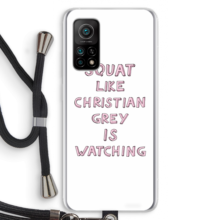 Christian Grey: Xiaomi Mi 10T 5G Transparant Hoesje met koord