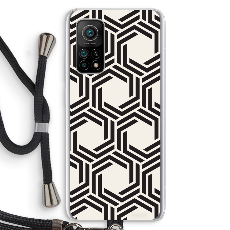 Geometrisch patroon: Xiaomi Mi 10T 5G Transparant Hoesje met koord
