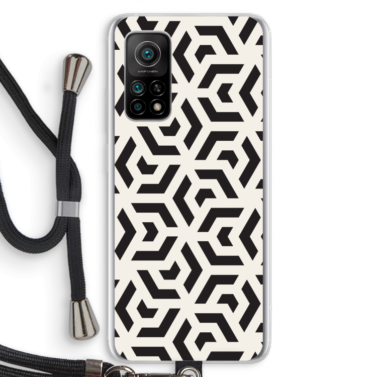 Crazy pattern: Xiaomi Mi 10T 5G Transparant Hoesje met koord