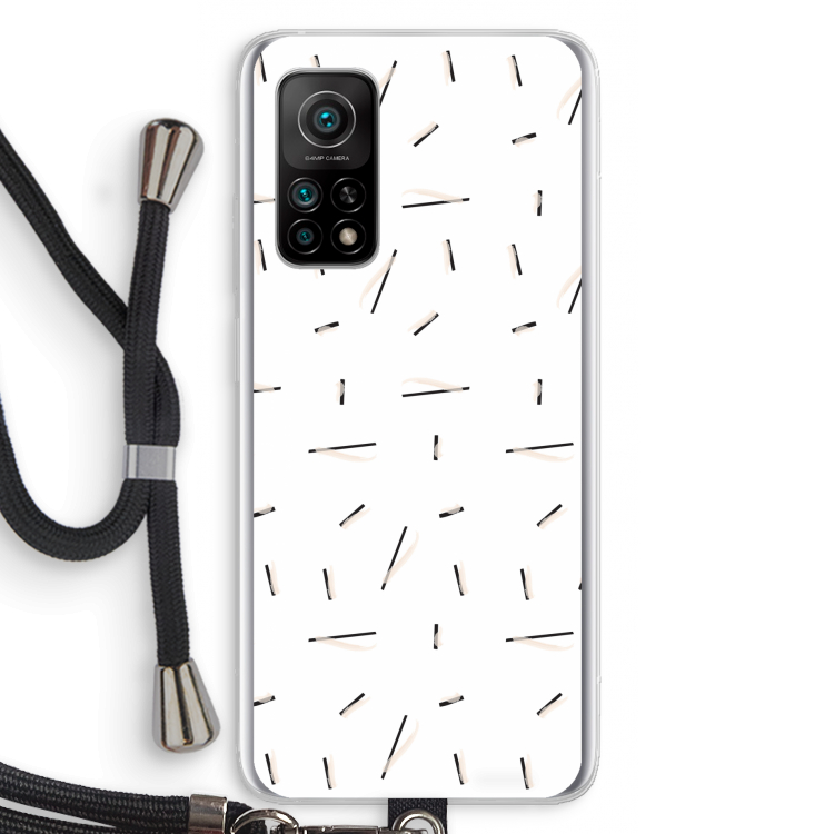 Hipster stripes: Xiaomi Mi 10T 5G Transparant Hoesje met koord