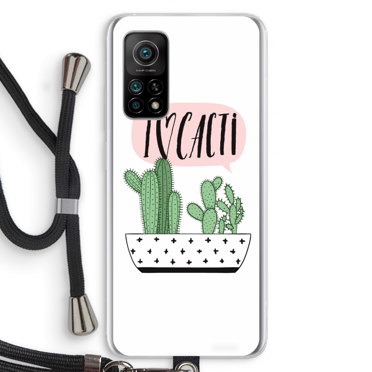 I love cacti: Xiaomi Mi 10T 5G Transparant Hoesje met koord