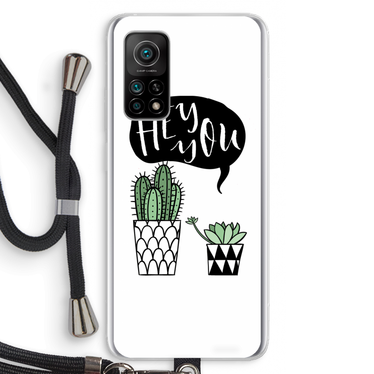 Hey you cactus: Xiaomi Mi 10T 5G Transparant Hoesje met koord
