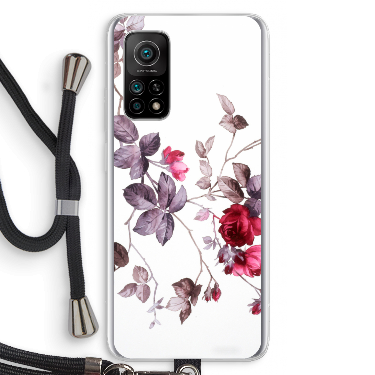 Mooie bloemen: Xiaomi Mi 10T 5G Transparant Hoesje met koord