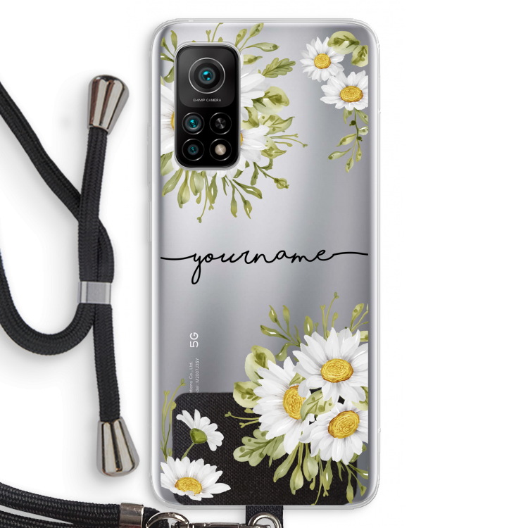 Daisies: Xiaomi Mi 10T 5G Transparant Hoesje met koord