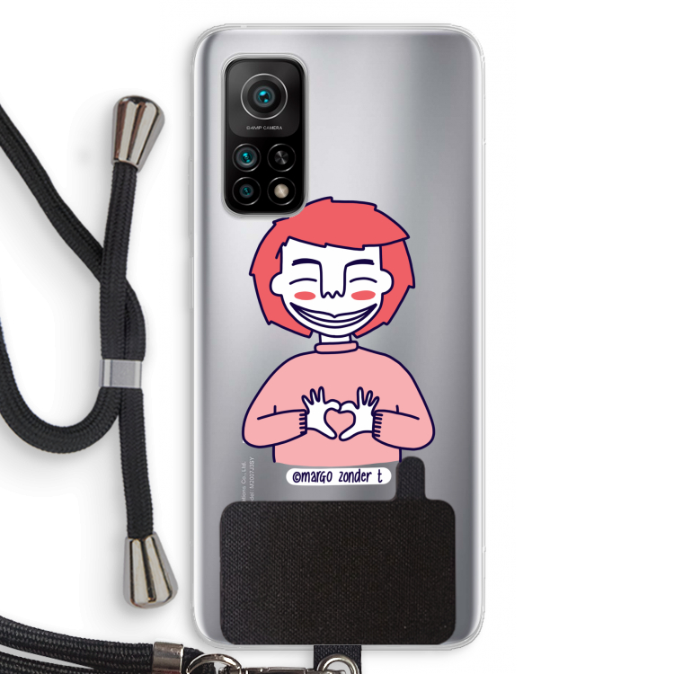 Hartje: Xiaomi Mi 10T 5G Transparant Hoesje met koord