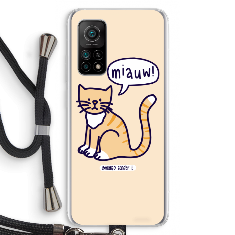 Miauw: Xiaomi Mi 10T 5G Transparant Hoesje met koord