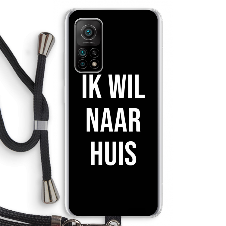 Ik wil naar huis - Zwart: Xiaomi Mi 10T 5G Transparant Hoesje met koord