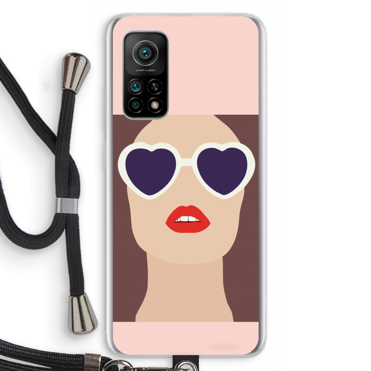 Red lips: Xiaomi Mi 10T 5G Transparant Hoesje met koord