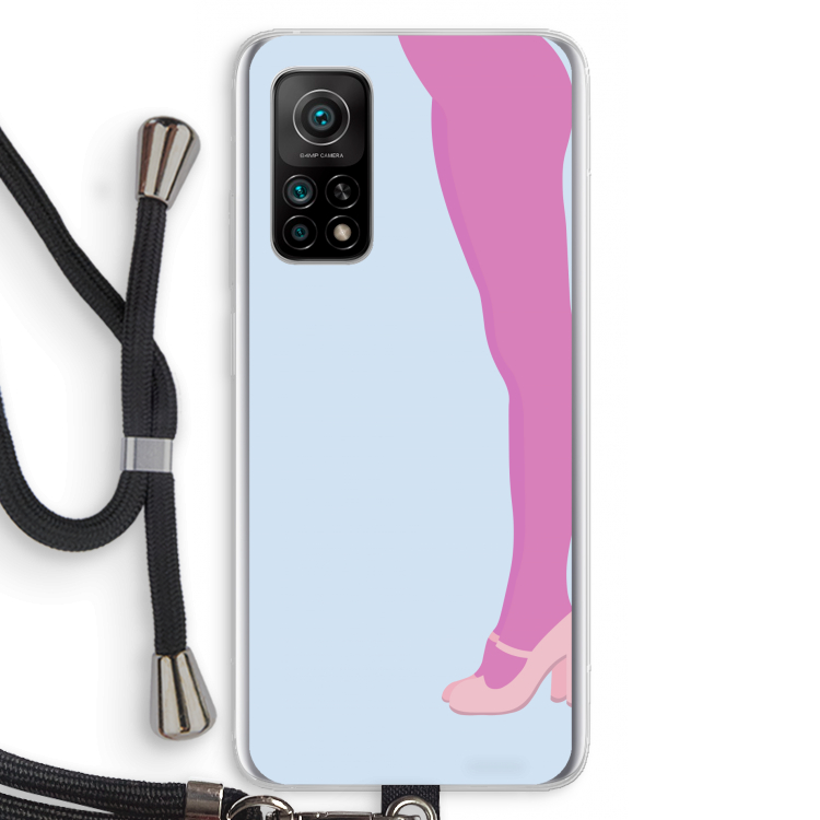 Pink panty: Xiaomi Mi 10T 5G Transparant Hoesje met koord