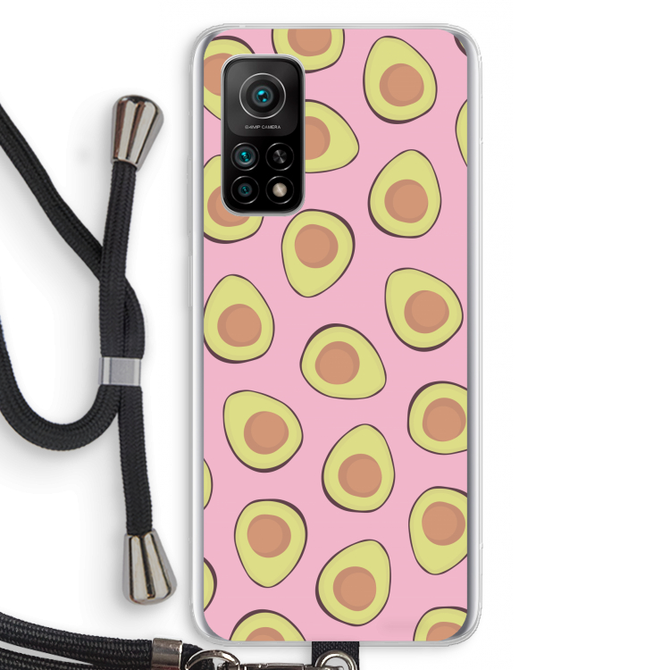 Dancing avocados: Xiaomi Mi 10T 5G Transparant Hoesje met koord