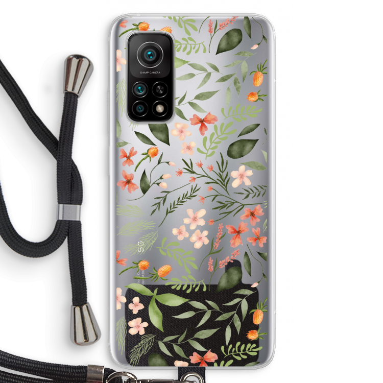 Sweet little flowers: Xiaomi Mi 10T 5G Transparant Hoesje met koord
