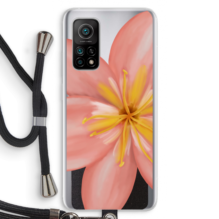 Pink Ellila Flower: Xiaomi Mi 10T 5G Transparant Hoesje met koord