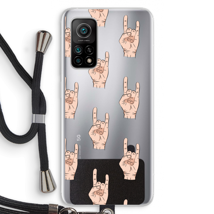 Rock: Xiaomi Mi 10T 5G Transparant Hoesje met koord