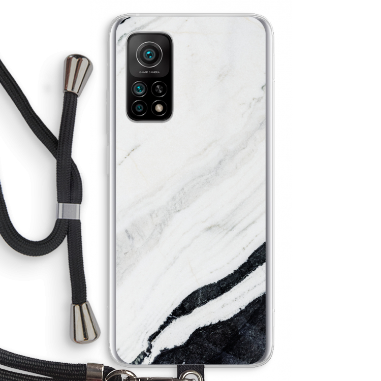 Elegante marmer: Xiaomi Mi 10T 5G Transparant Hoesje met koord