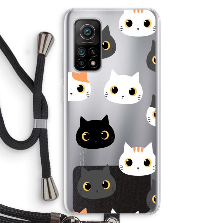 Katten: Xiaomi Mi 10T 5G Transparant Hoesje met koord