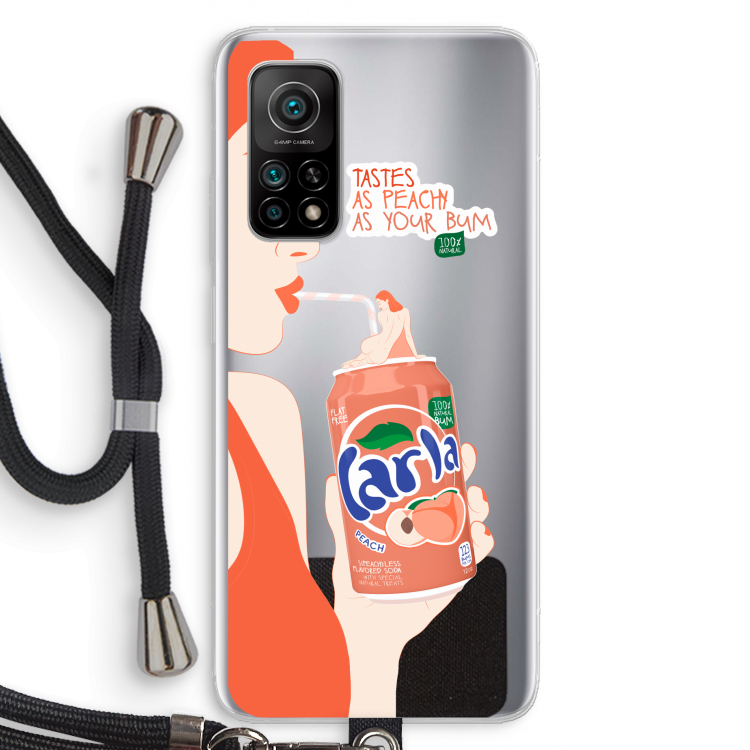 Peach please!: Xiaomi Mi 10T 5G Transparant Hoesje met koord