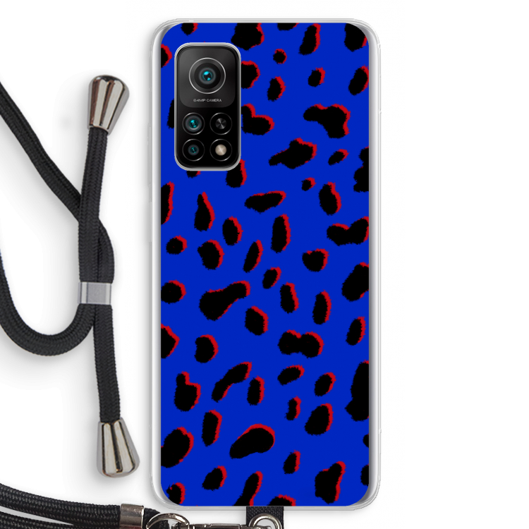 Blue Leopard: Xiaomi Mi 10T 5G Transparant Hoesje met koord