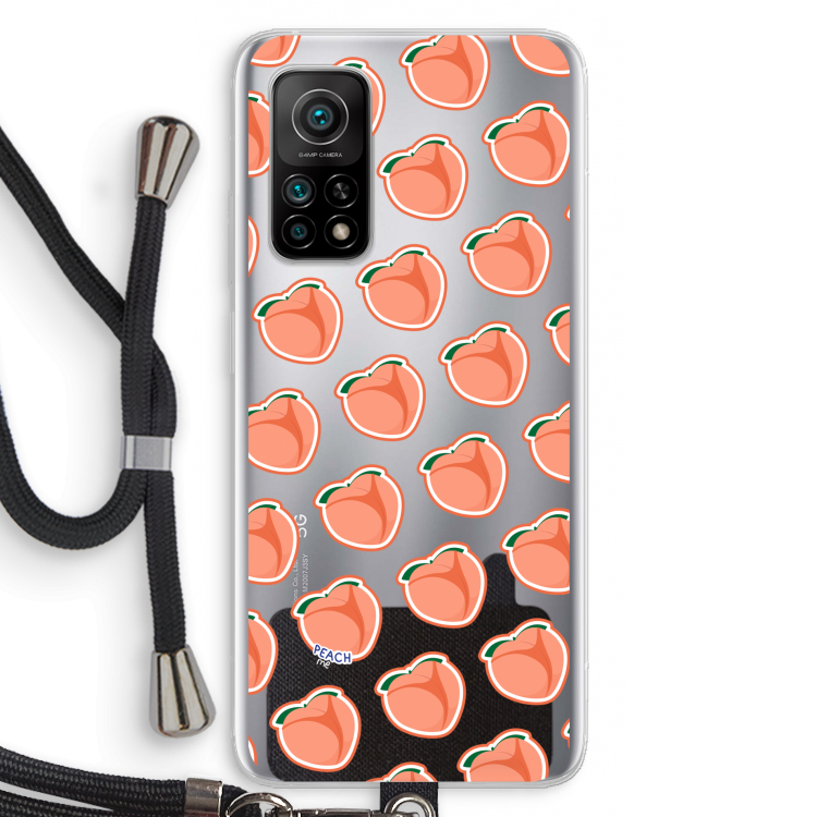 Just peachy: Xiaomi Mi 10T 5G Transparant Hoesje met koord