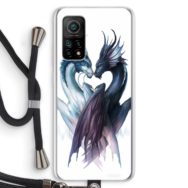 Yin Yang Dragons: Xiaomi Mi 10T 5G Transparant Hoesje met koord