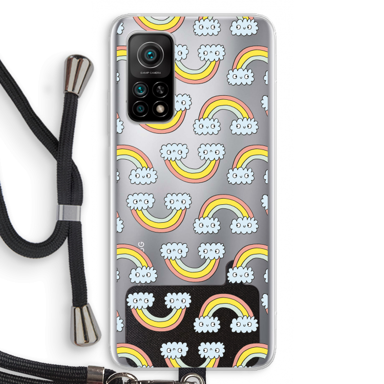 Regenboog: Xiaomi Mi 10T 5G Transparant Hoesje met koord