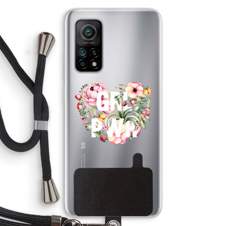 GRL PWR Flower: Xiaomi Mi 10T 5G Transparant Hoesje met koord
