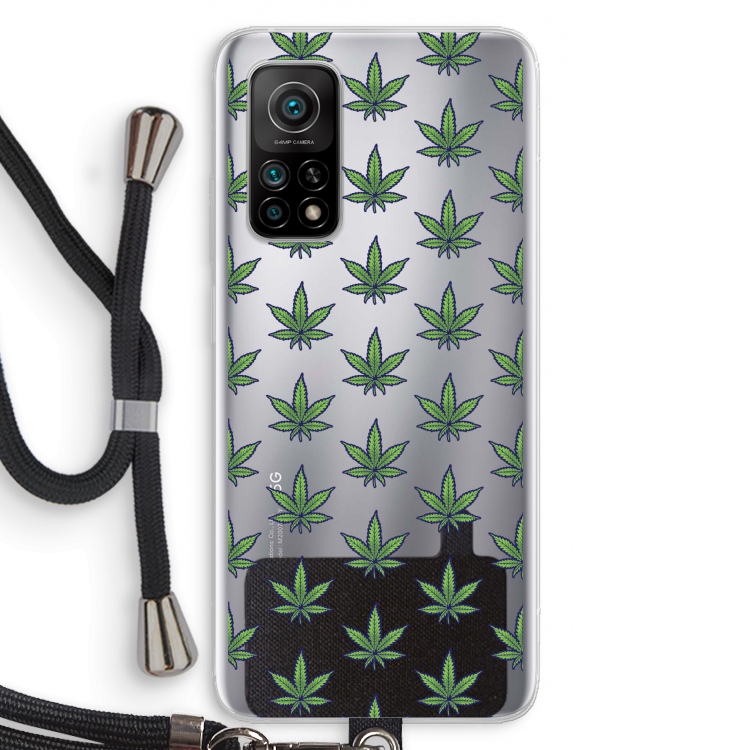 Weed: Xiaomi Mi 10T 5G Transparant Hoesje met koord