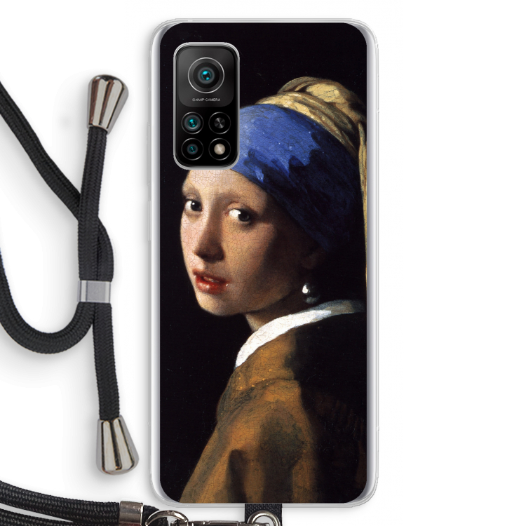 The Pearl Earring: Xiaomi Mi 10T 5G Transparant Hoesje met koord