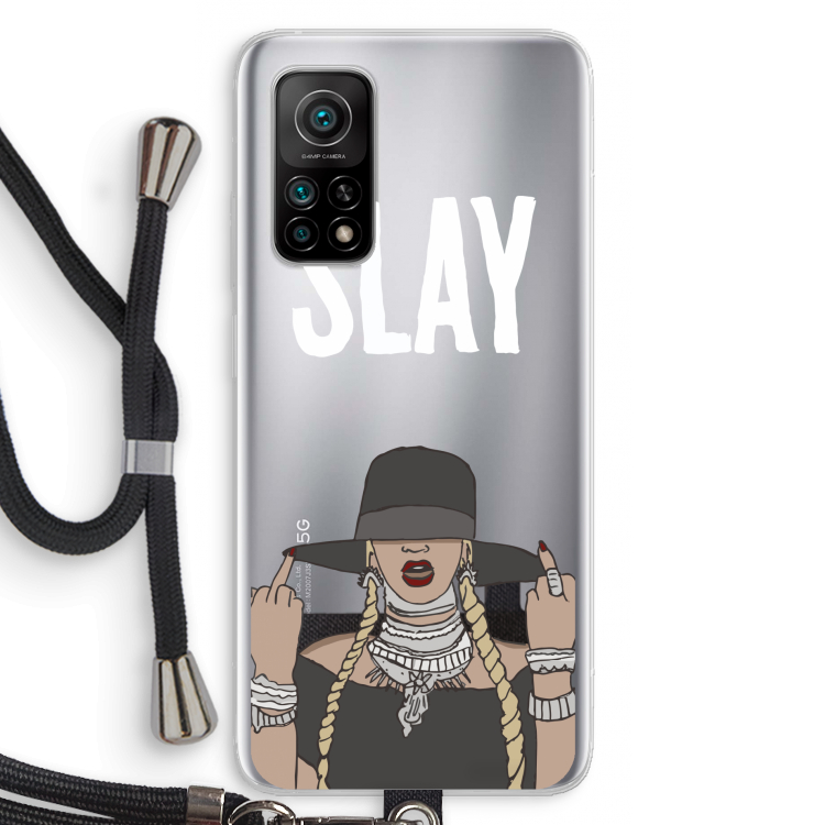 Slay All Day: Xiaomi Mi 10T 5G Transparant Hoesje met koord
