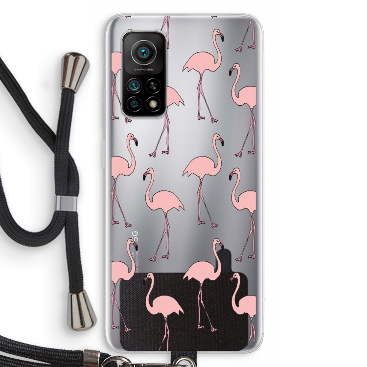 Anything Flamingoes: Xiaomi Mi 10T 5G Transparant Hoesje met koord