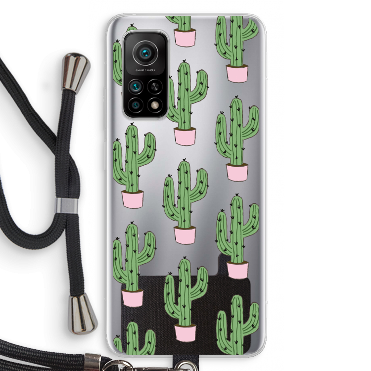 Cactus Lover: Xiaomi Mi 10T 5G Transparant Hoesje met koord