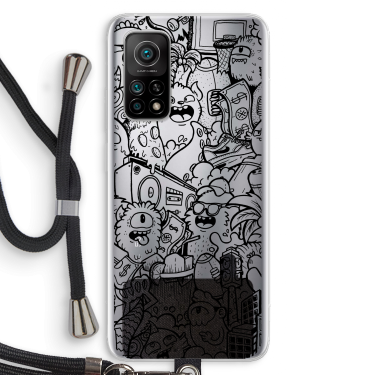 Vexx Black City : Xiaomi Mi 10T 5G Transparant Hoesje met koord