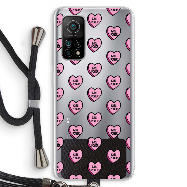 GIRL POWER: Xiaomi Mi 10T 5G Transparant Hoesje met koord