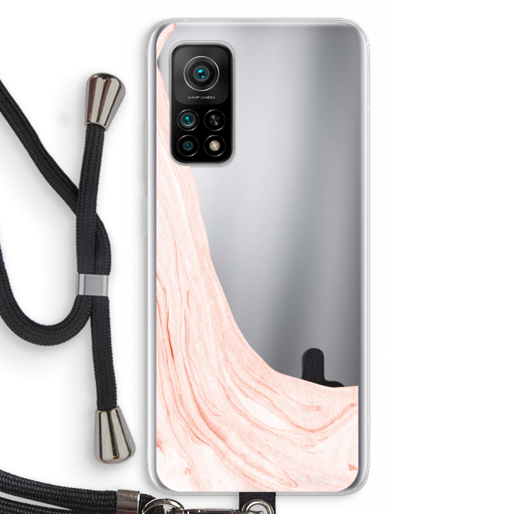 Peach bath: Xiaomi Mi 10T 5G Transparant Hoesje met koord