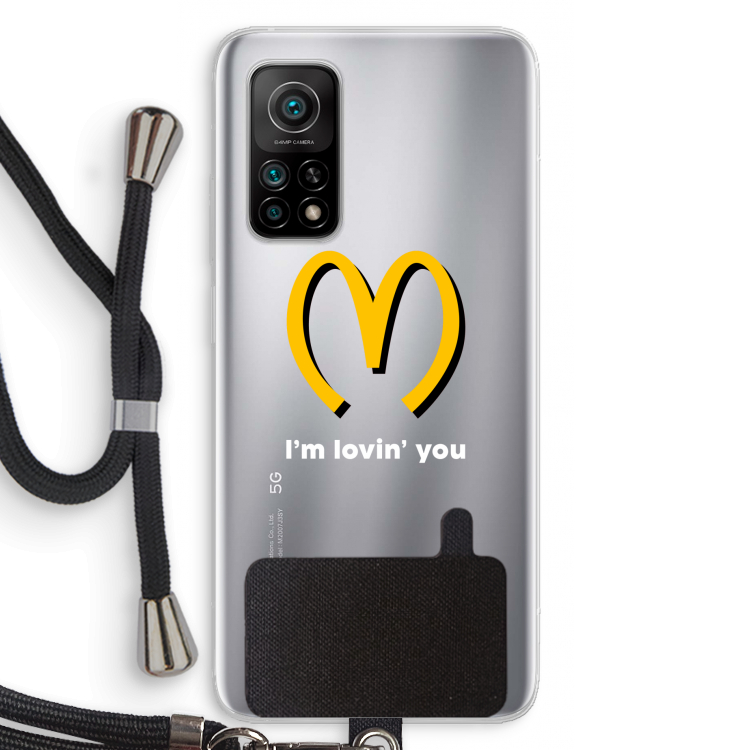 I'm lovin' you: Xiaomi Mi 10T 5G Transparant Hoesje met koord
