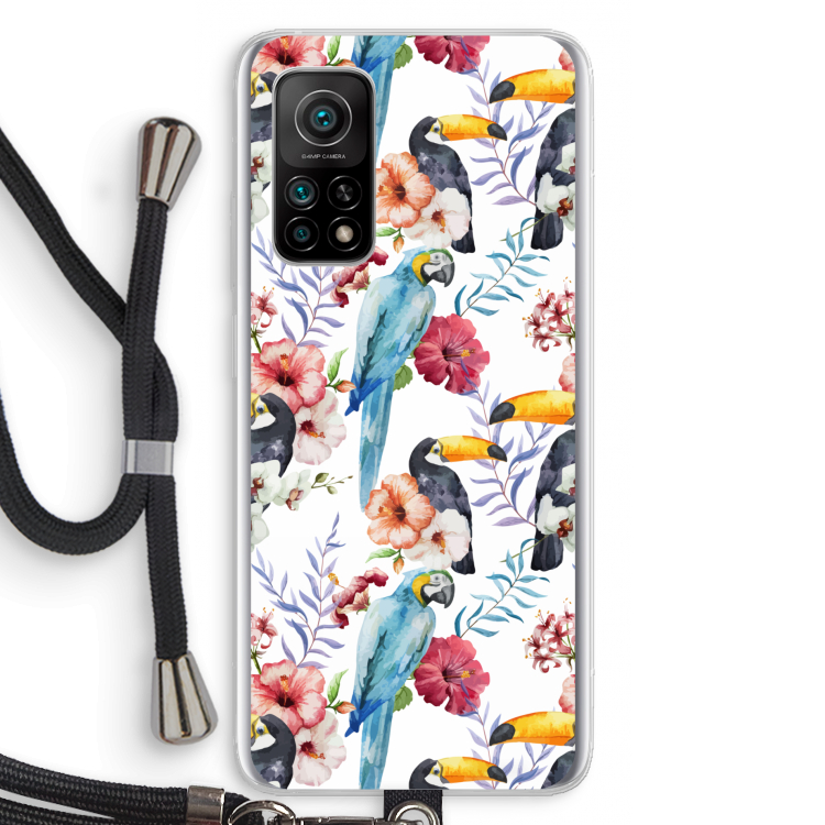 Bloemen tukan: Xiaomi Mi 10T 5G Transparant Hoesje met koord